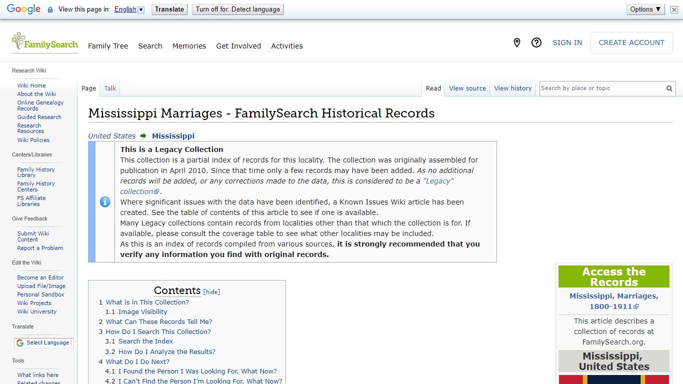 Mississippi Marriages - FamilySearch Historical Records