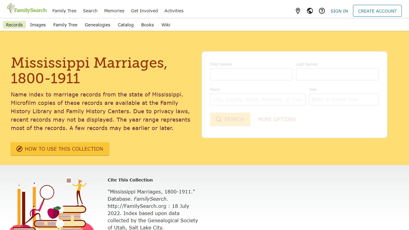 Mississippi Marriages, 1800-1911 • FamilySearch